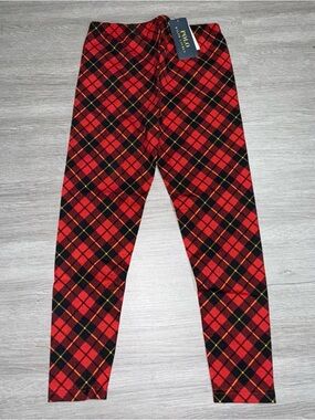 Polo by Ralph Lauren Red Black Plaid Kids Leggings